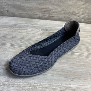 Bernie Mev. Women's Woven catwalk Slip-On Shoes denim blue colored size 37